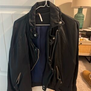 Free People Black Leather Jacket